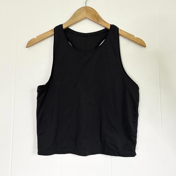 90 Degree By Reflex Tops - 90 Degrees Black Sleeveless Active Workout Cropped Tank Top Women's Medium
